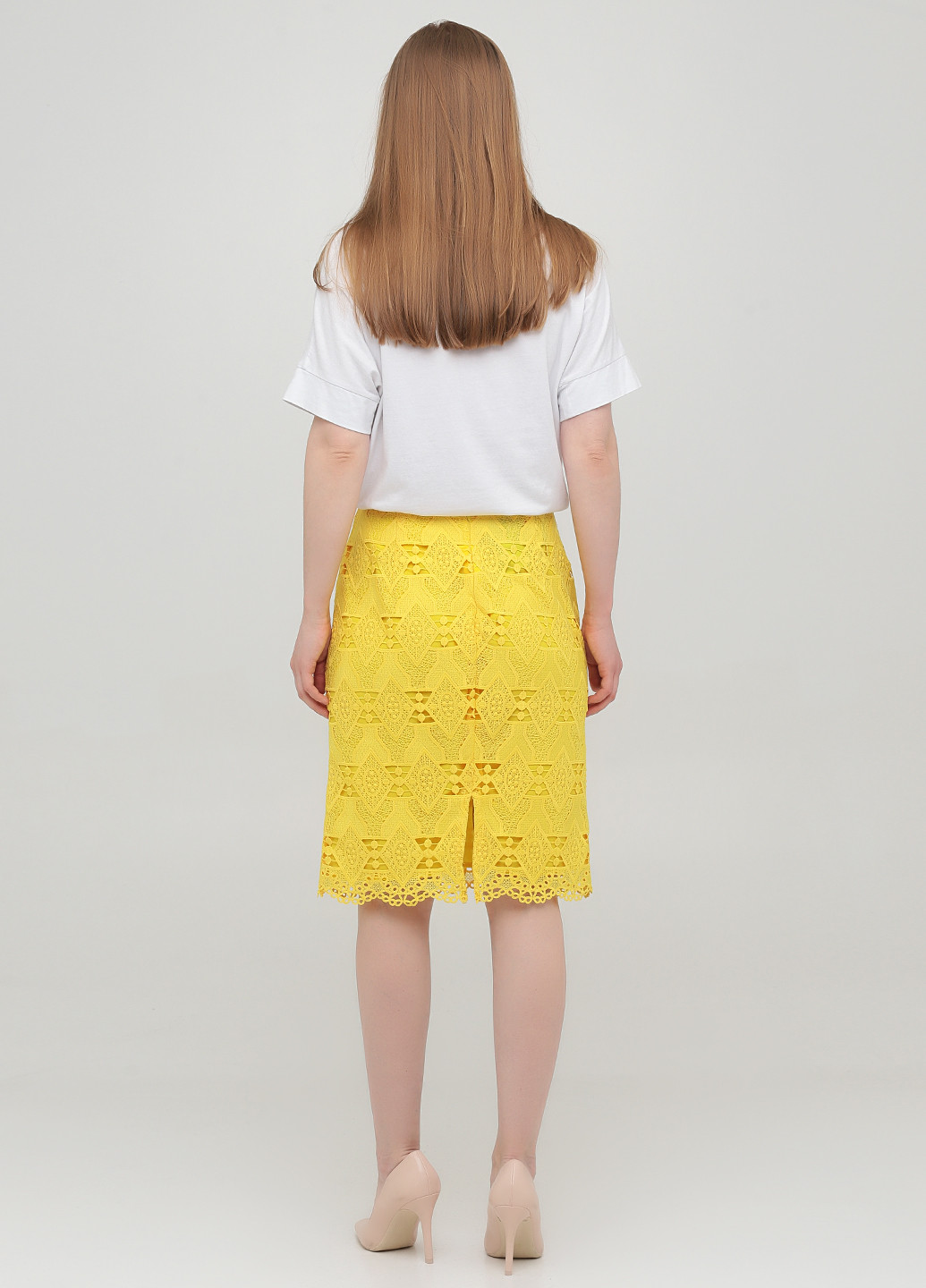 Желтая кэжуал однотонная юбка Guess карандаш