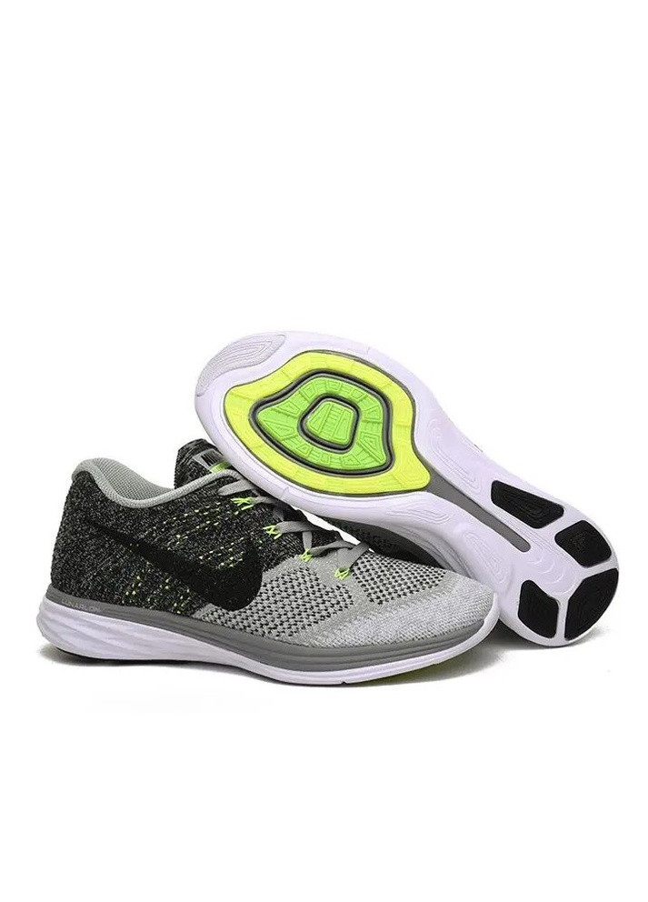 Серые всесезонные кроссовки мужские Nike Flyknit Lunar 3