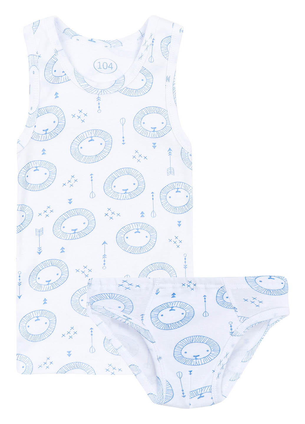 Белый демисезонный комплект (майка, трусы) Фламинго