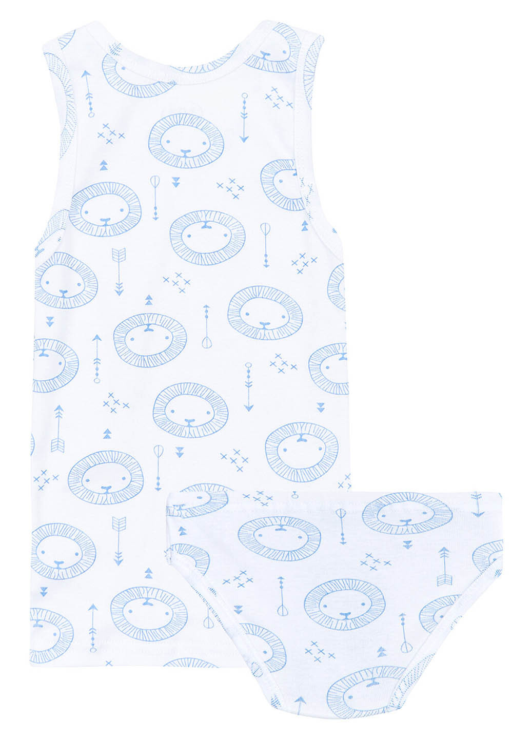 Белый демисезонный комплект (майка, трусы) Фламинго