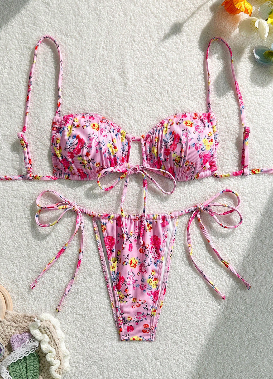 Комбинированный летний купальник (лиф, трусики) бикини, раздельный SHEIN