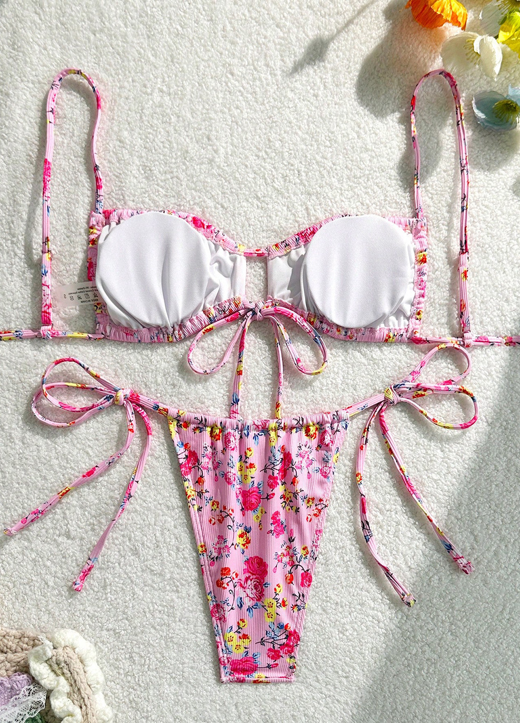 Комбинированный летний купальник (лиф, трусики) бикини, раздельный SHEIN