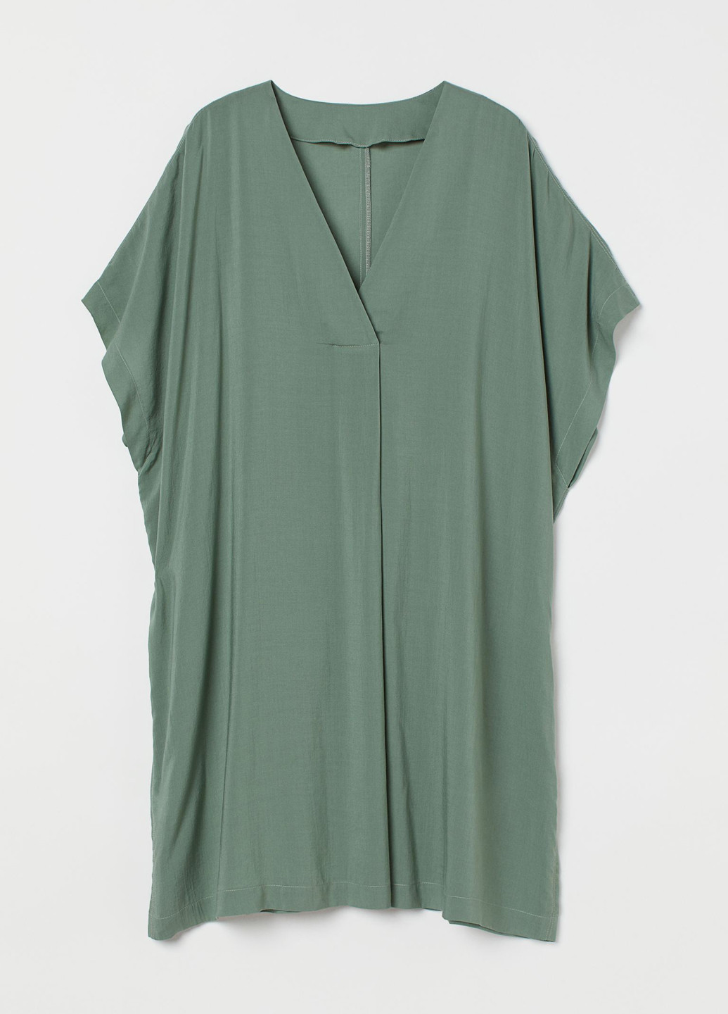 Оливковое кэжуал платье а-силуэт H&M однотонное