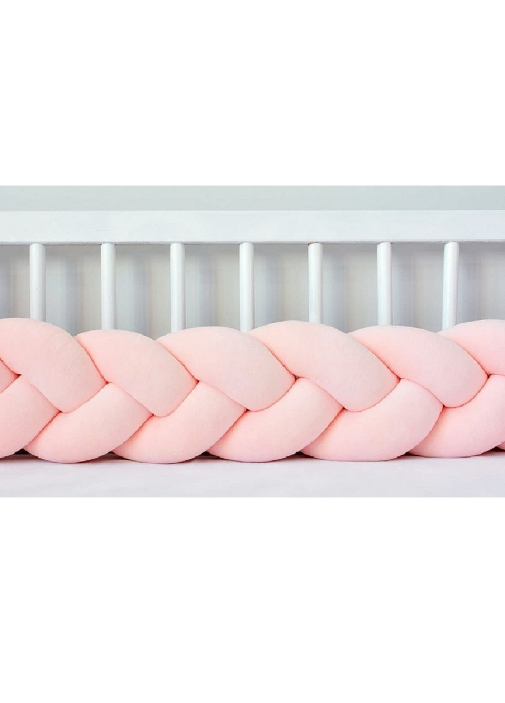Бортик коса захист ручної роботи в дитяче ліжечко велюровий із зав'язками 240х20 см на три сторони ліжечка (85281-Нов) Francesco Marconi (251946493)