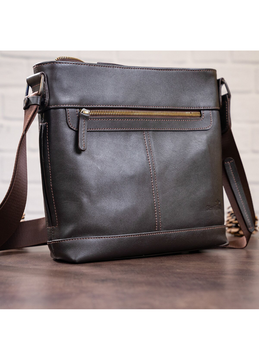 Мужская кожаная сумка 25,5х27,5х7 см Shvigel (252131844)
