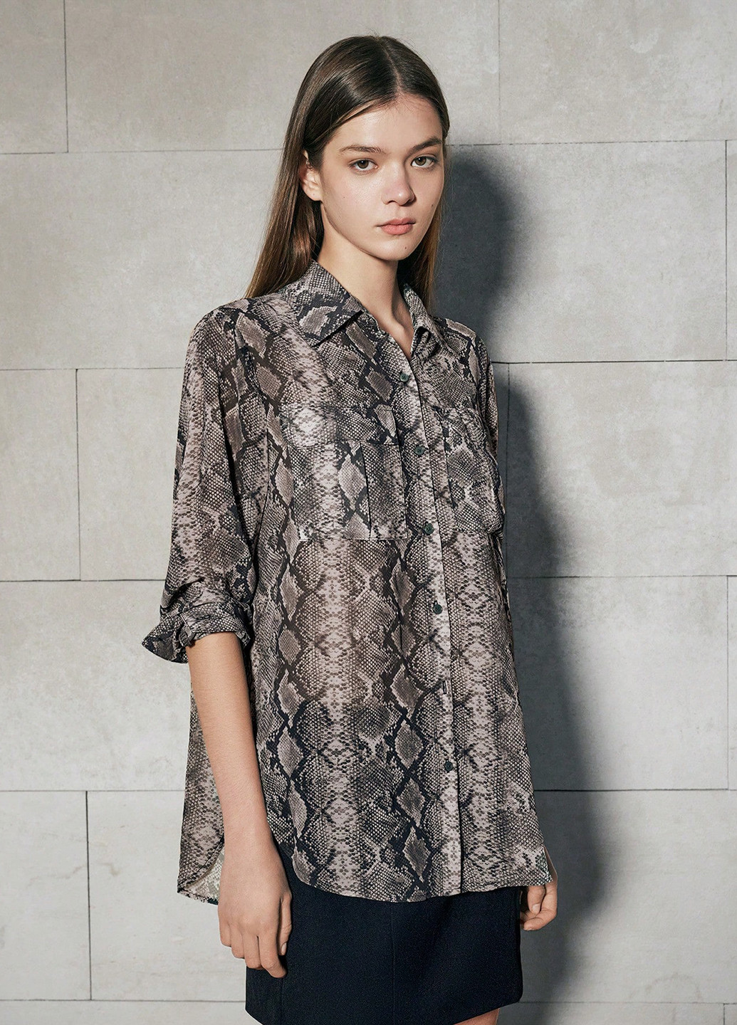 Кофейная блуза SHEIN