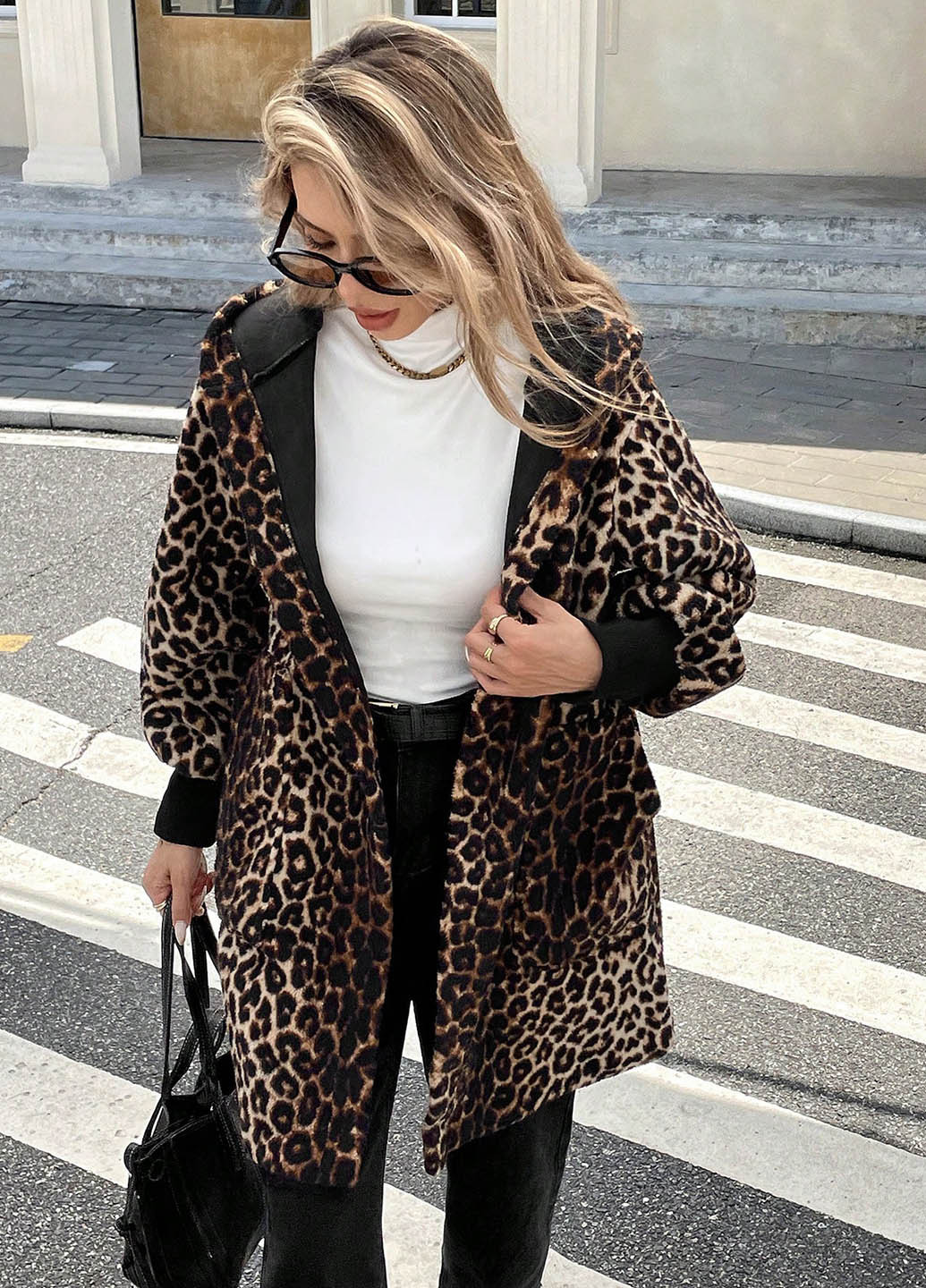 Комбіноване демісезонне Пальто однобортне SHEIN