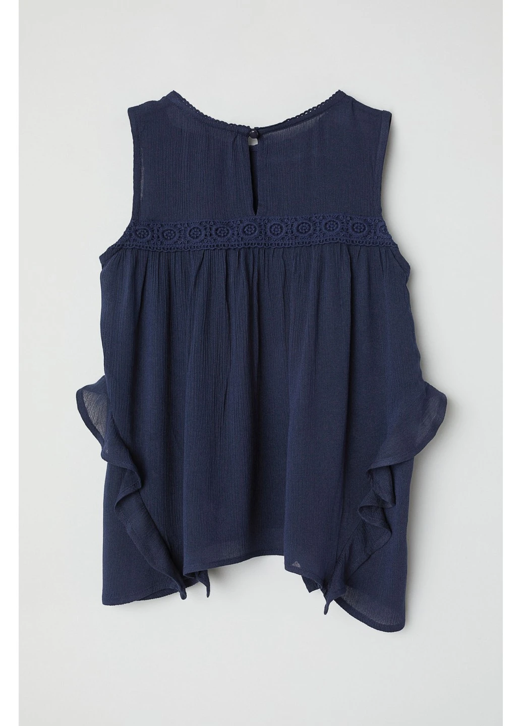 Темно-синяя однотонная блузка H&M летняя