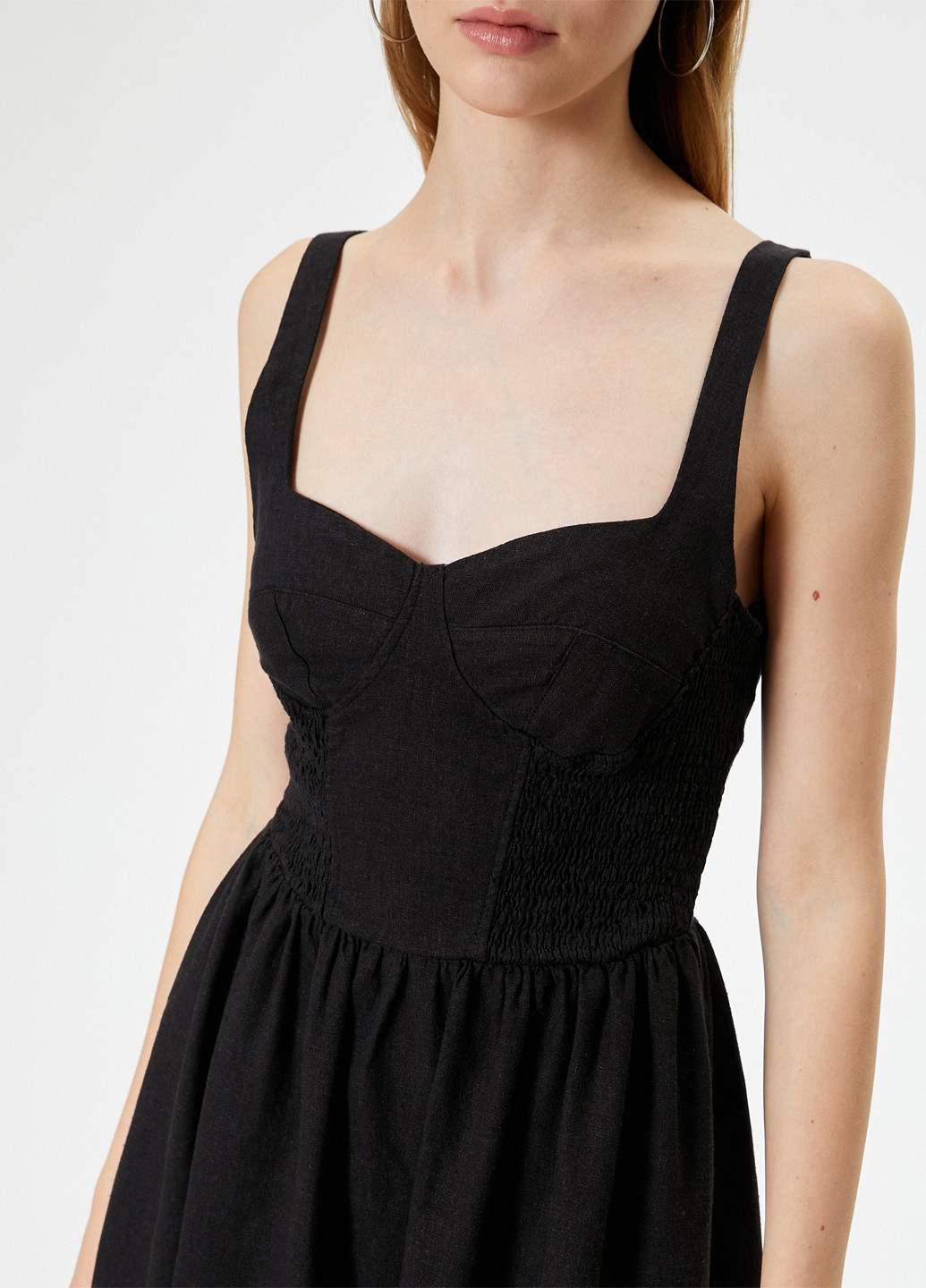 Черное кэжуал, праздничный платье клеш KOTON однотонное