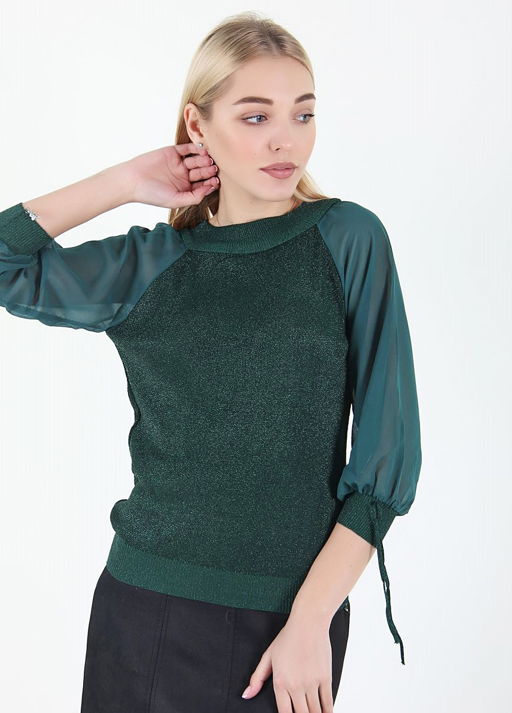 Темно-зеленая демисезонная блуза Ladies Fasfion