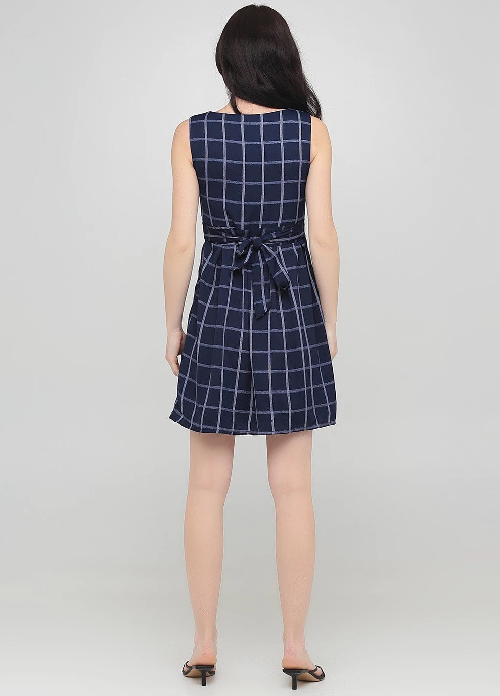 Синя кежуал плаття клеш в смужку Mela London