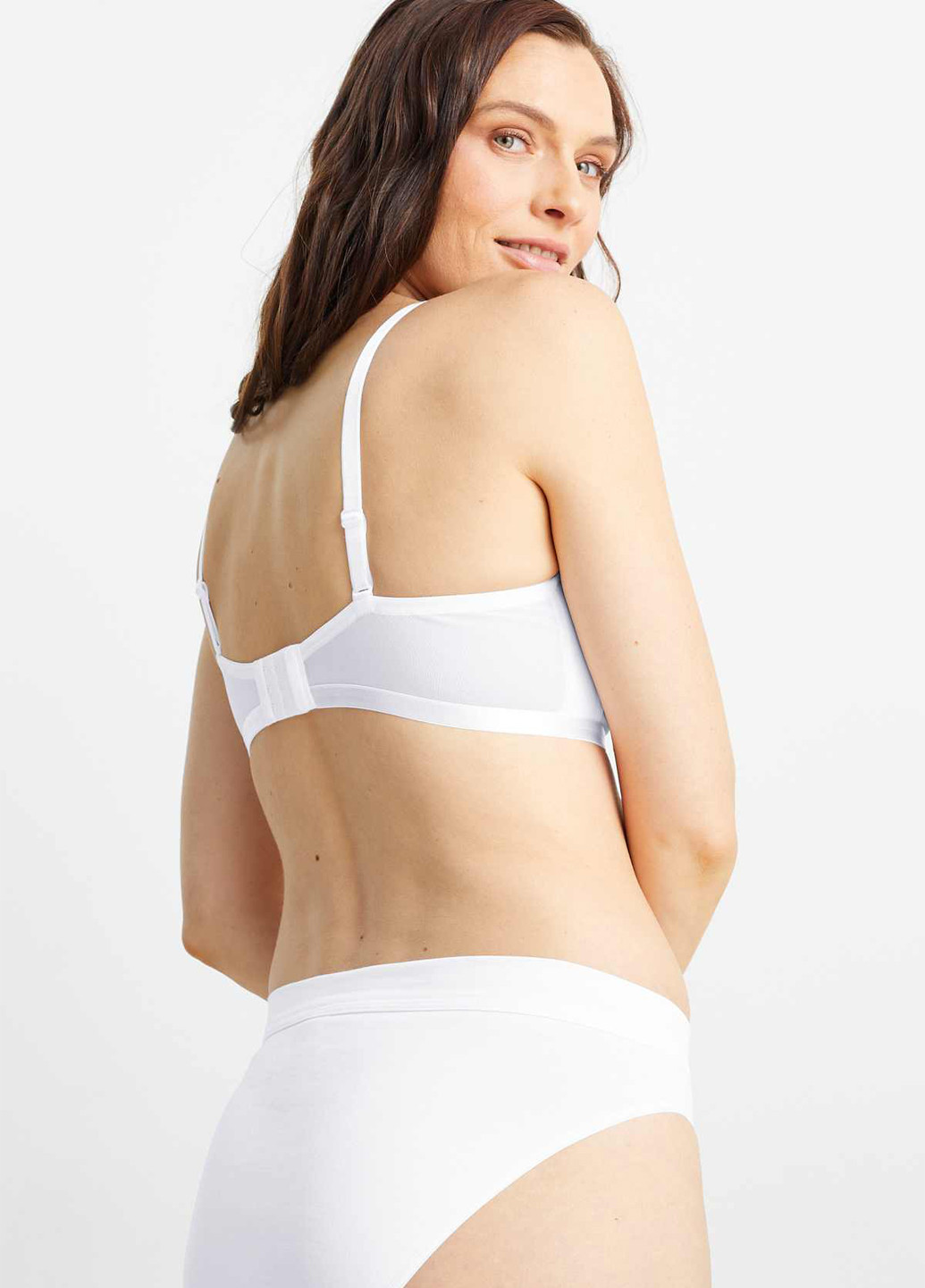 Белый бралетт бюстгальтер C&A без косточек полиэстер