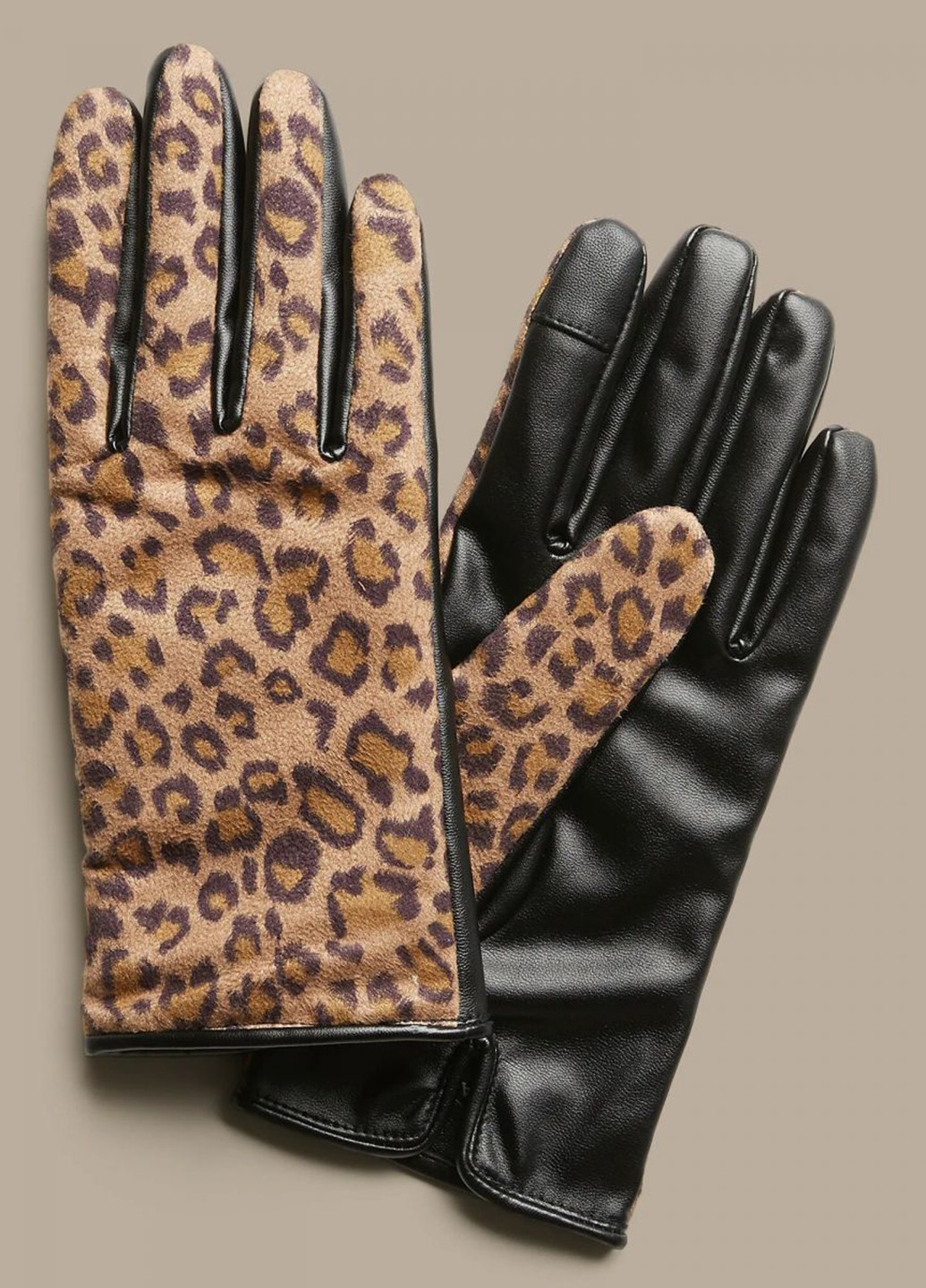 Перчатки Banana Republic леопардовые коричневые кэжуалы полиэстер