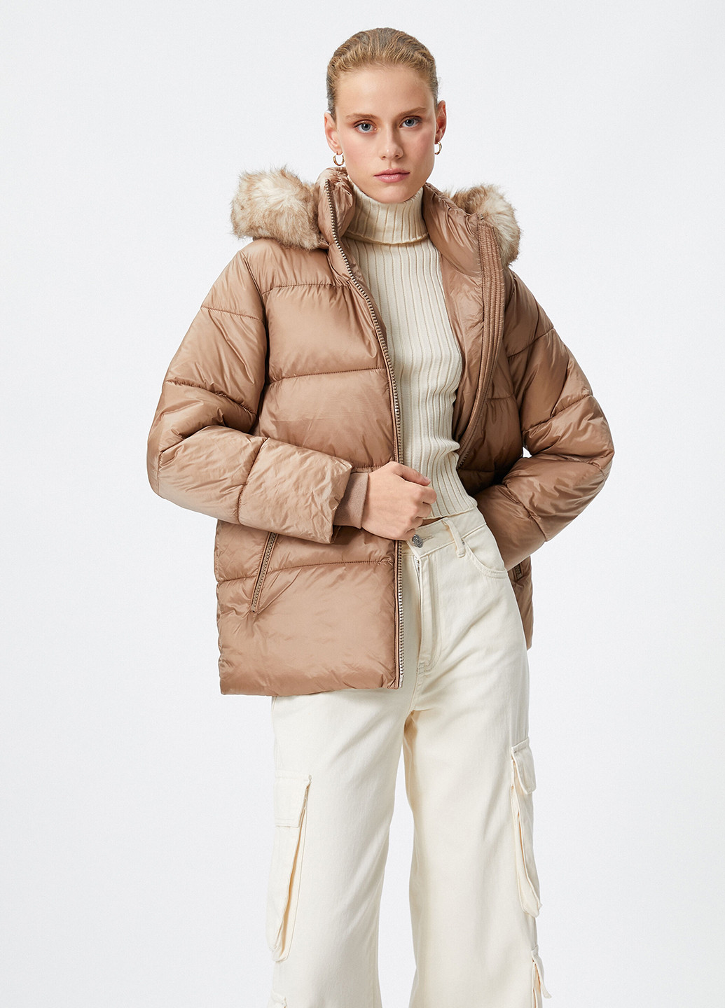 Світло-коричнева зимня куртка KOTON