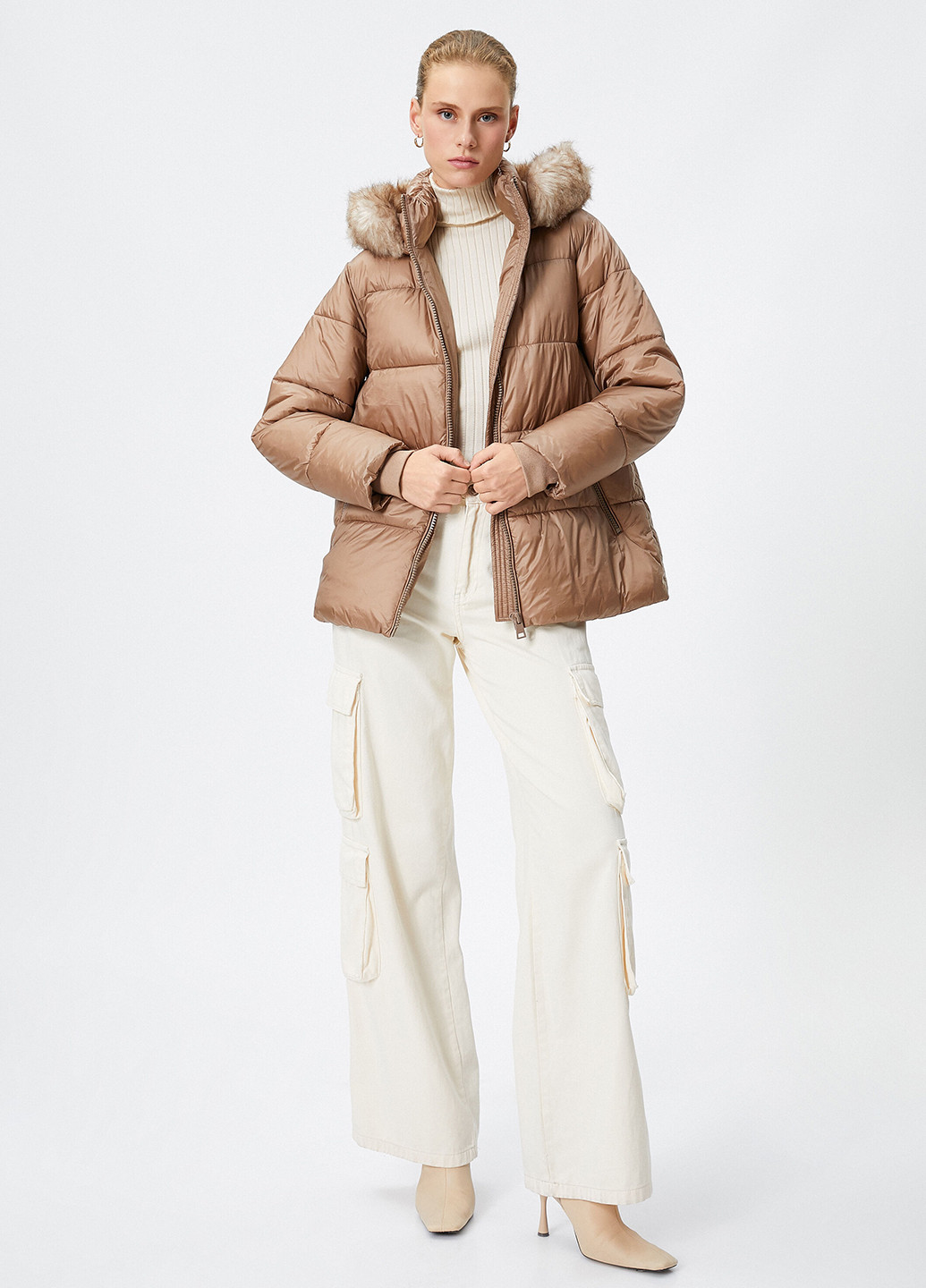 Світло-коричнева зимня куртка KOTON