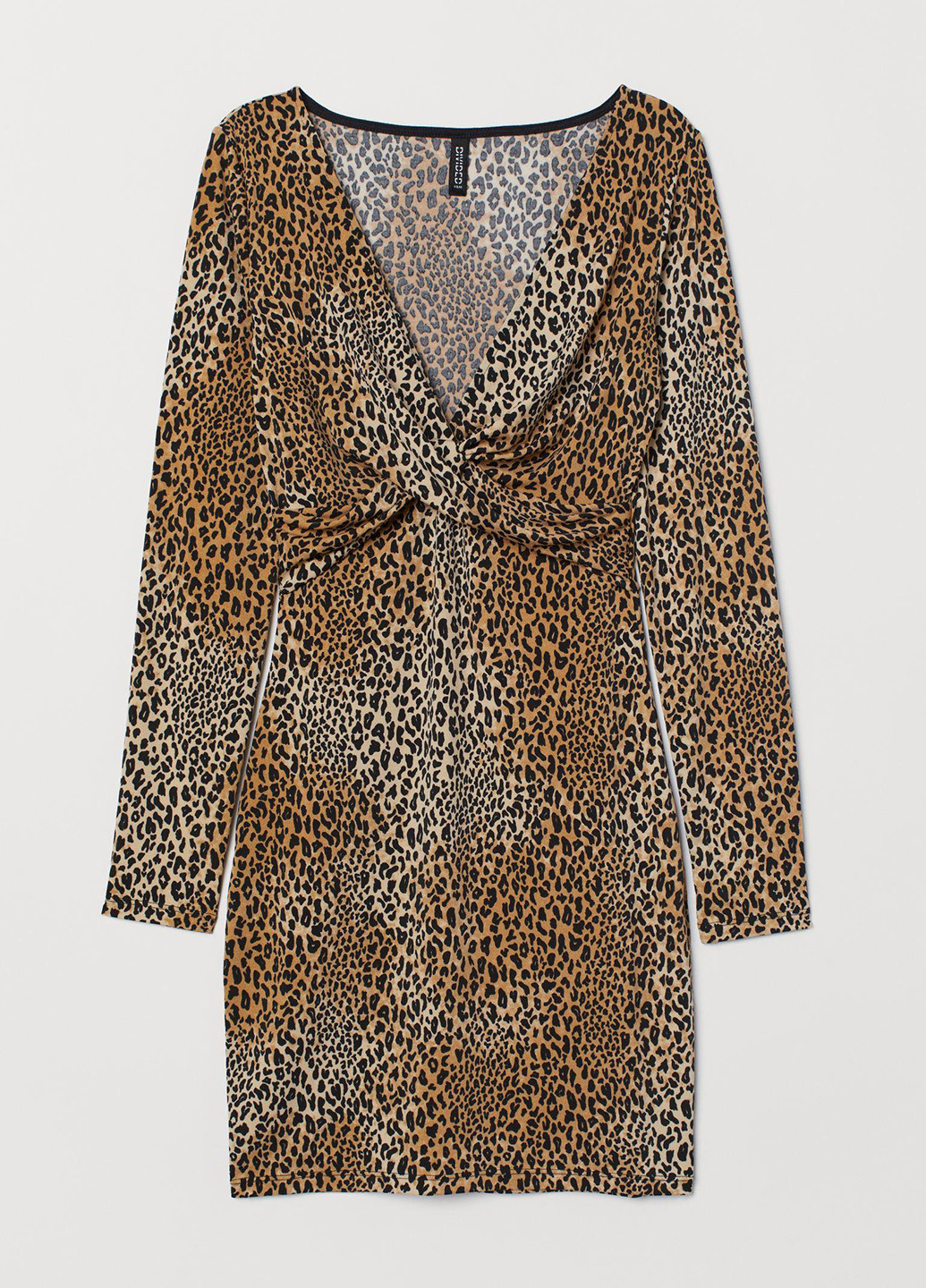 Темно-бежевое кэжуал сукня H&M леопардовый