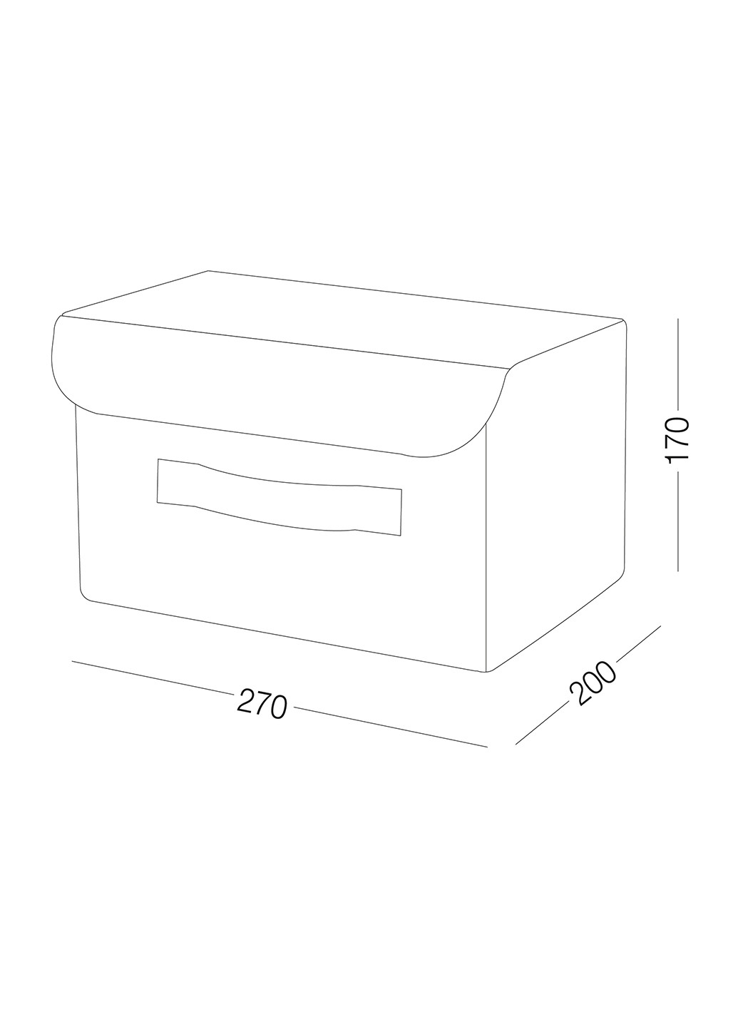 Ящик для зберігання з кришкою, 27х20х17 см MVM (255413091)