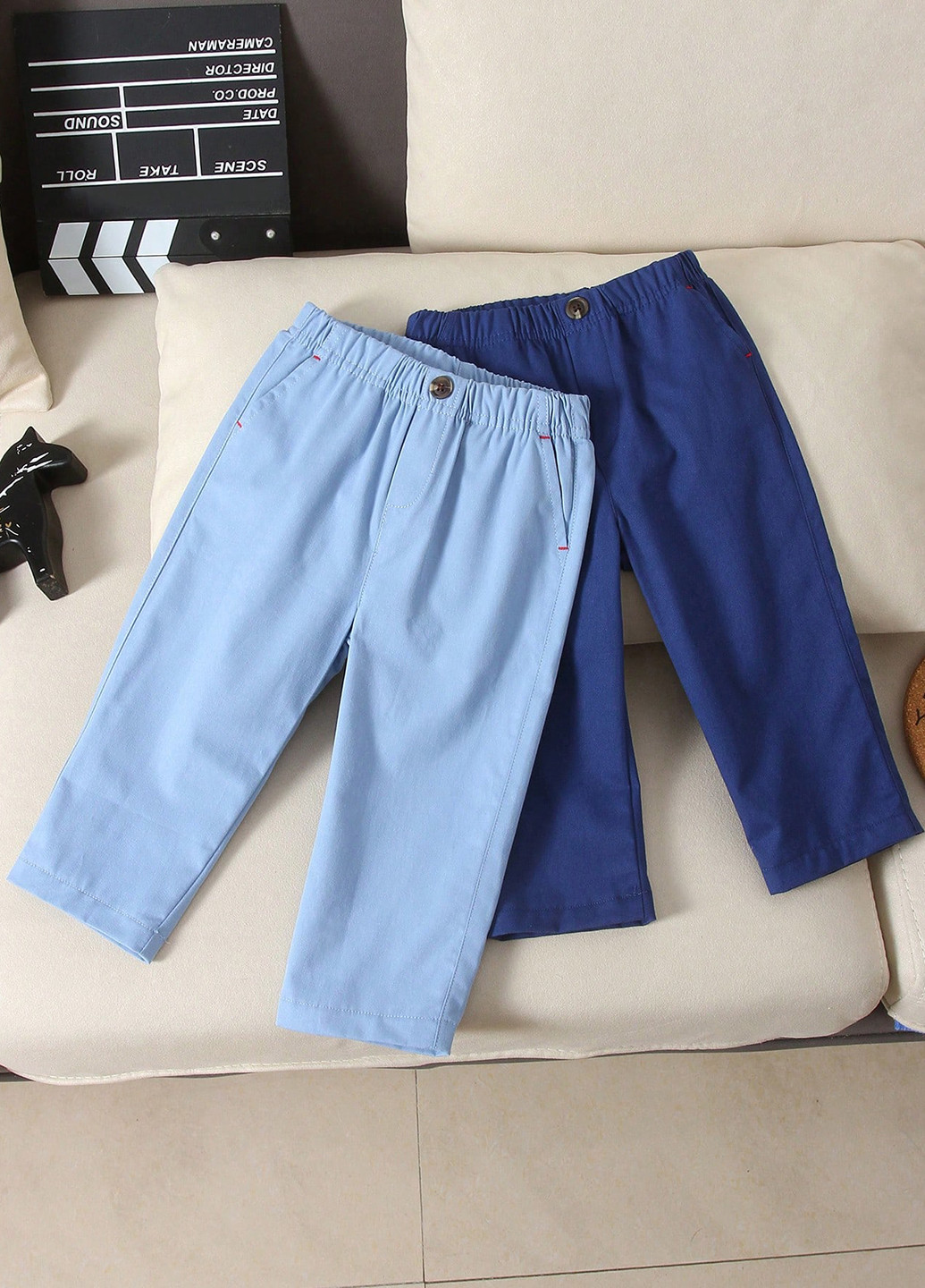 Комбинированные кэжуал демисезонные брюки прямые SHEIN