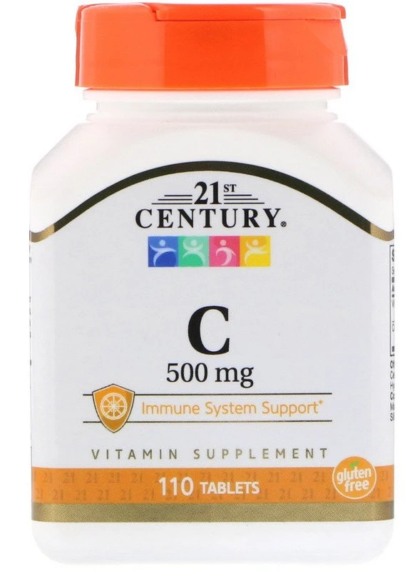 Вітамін С, Vitamin C, 500mg, 110 Tabs 21st Century (254325785)