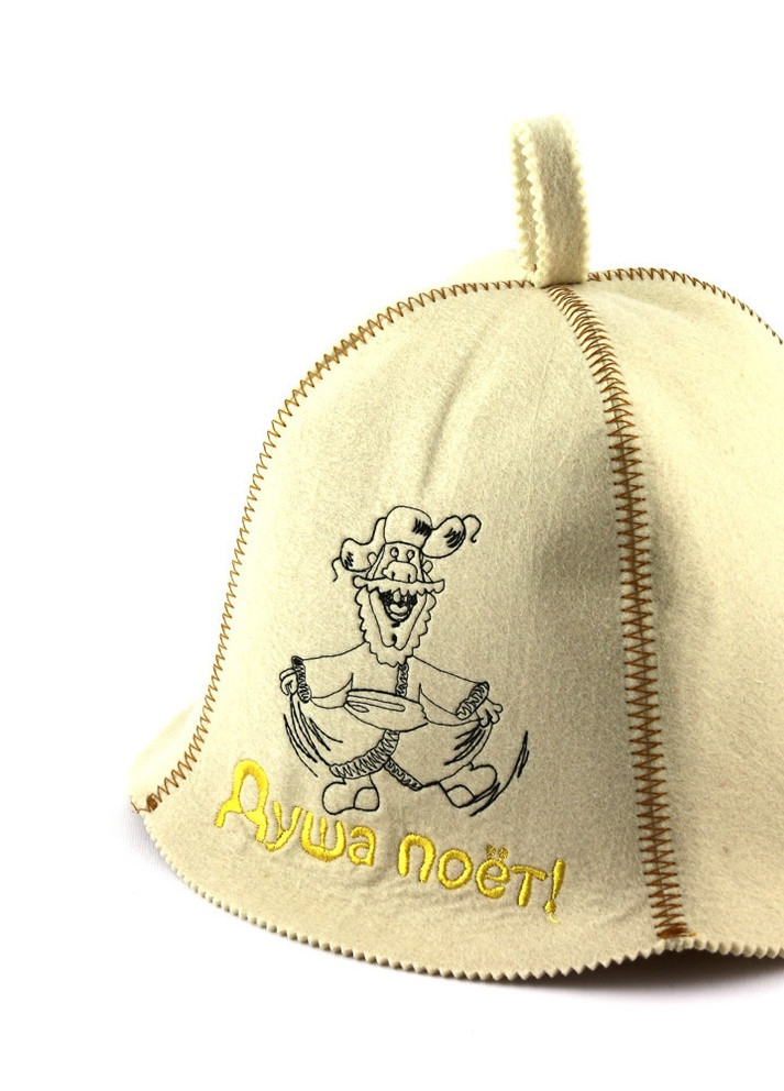 Банна шапка "Душа співає", штучне хутро, білий (LA-336) Luxyart (252611426)