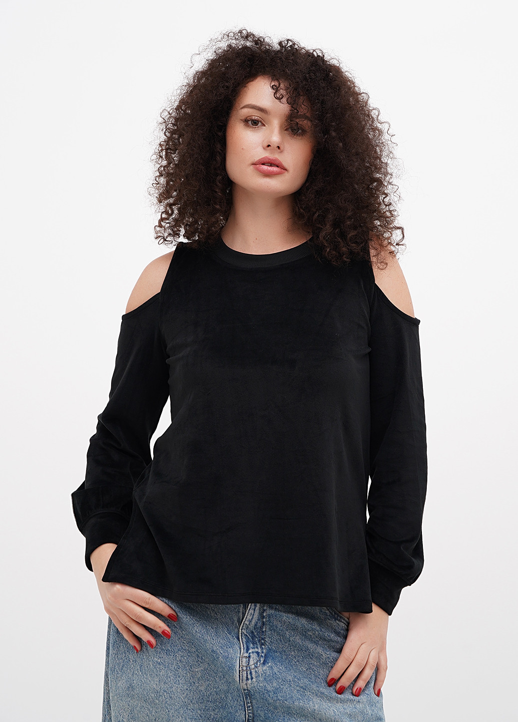 Чорний світшот Michael однотонний з вирізами (315732951)