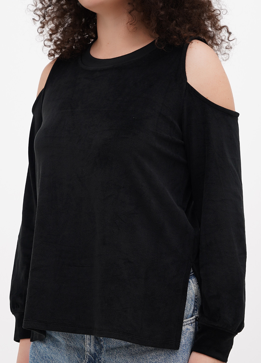 Чорний світшот Michael однотонний з вирізами (315732951)