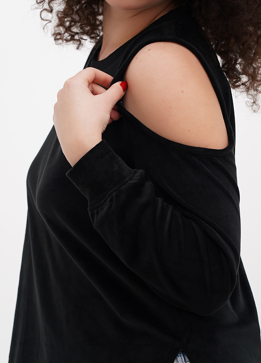 Чорний світшот Michael однотонний з вирізами (315732951)