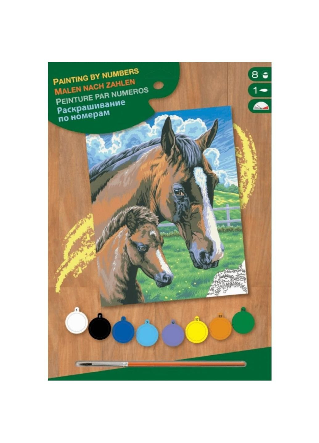 Набор для творчества PAINTING BY NUMBERS JUNIOR Horse and Foal (SA0030) Sequin Art (254066123)