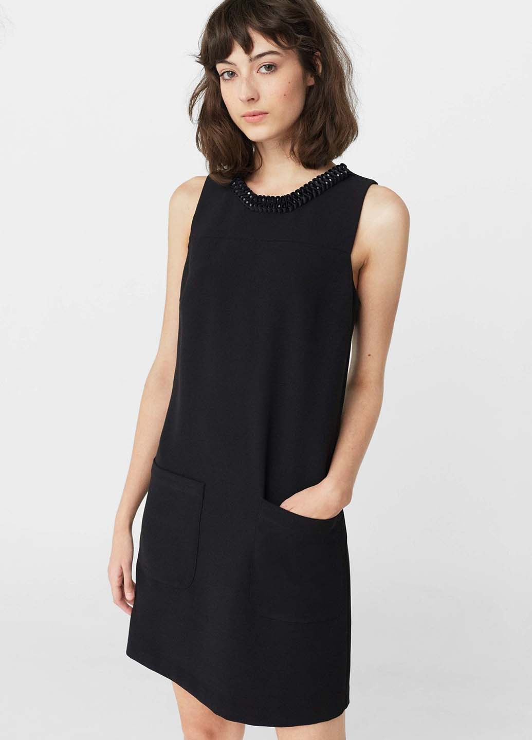 Чорна кежуал сукня а-силует Mango однотонна