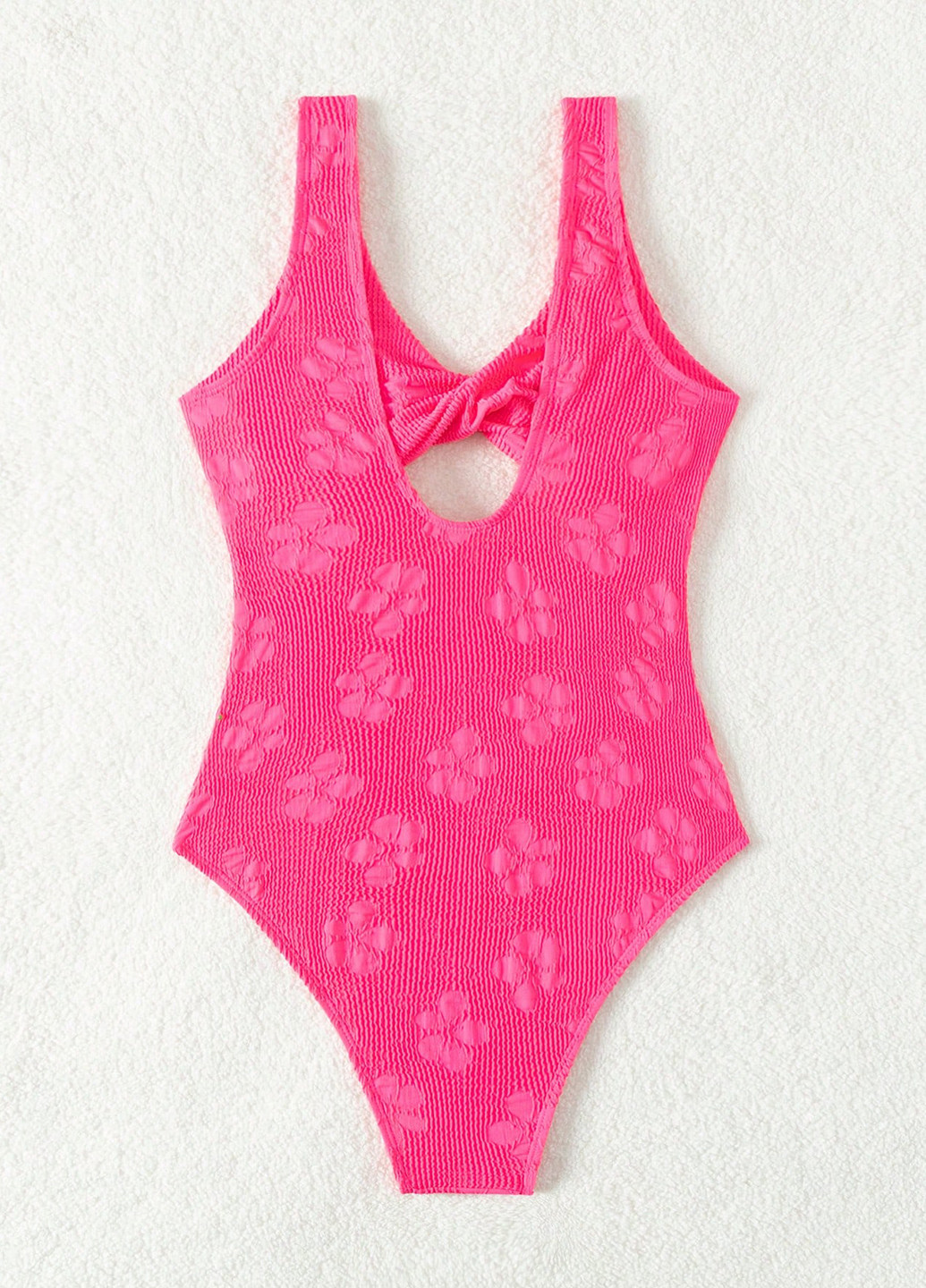 Фуксиновый летний купальник слитный SHEIN