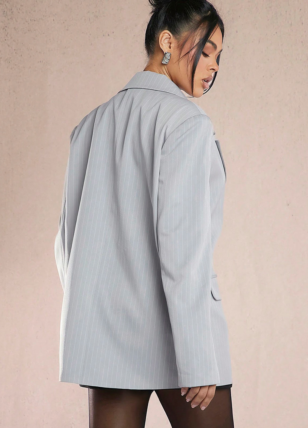 Серый женский жакет SHEIN однотонный - демисезонный