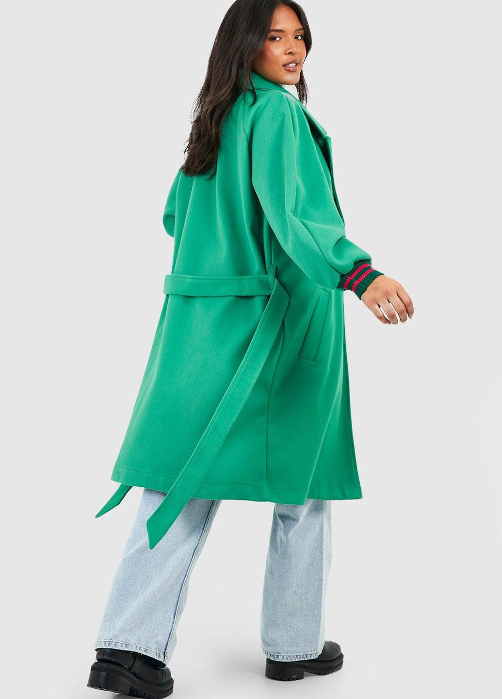 Зеленое демисезонное Пальто Boohoo