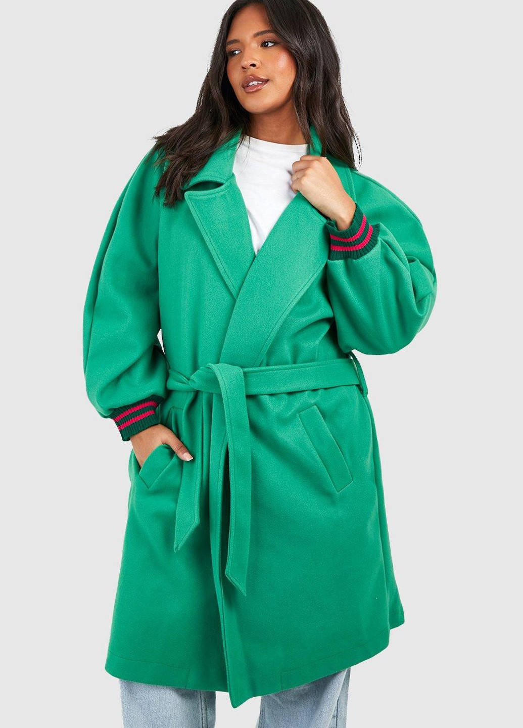 Зеленое демисезонное Пальто Boohoo