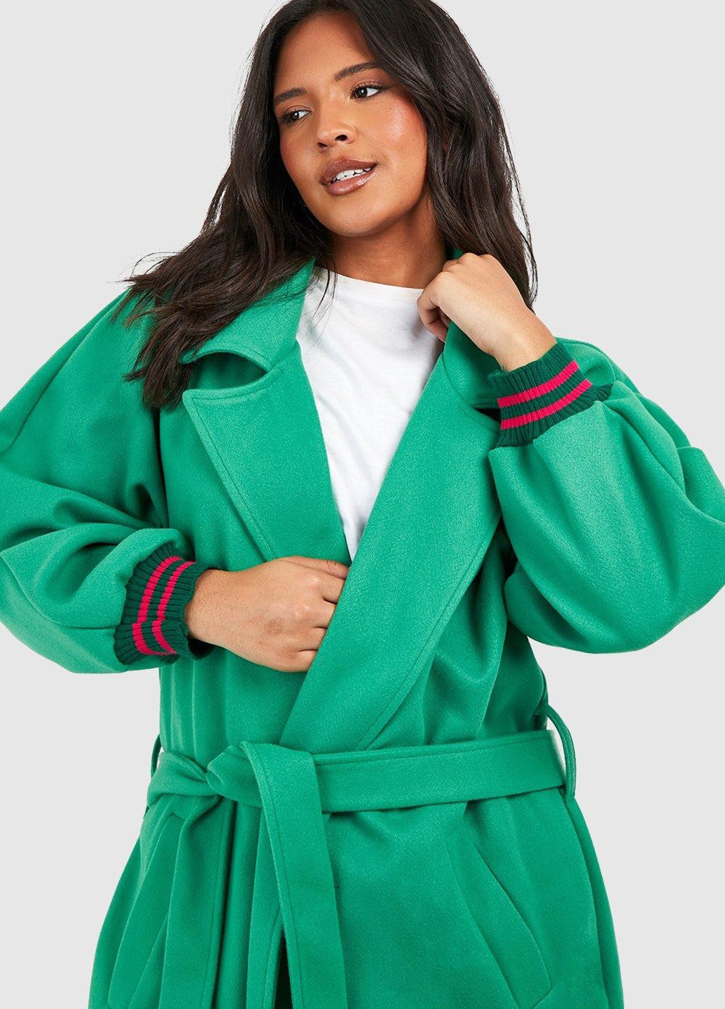 Зеленое демисезонное Пальто Boohoo