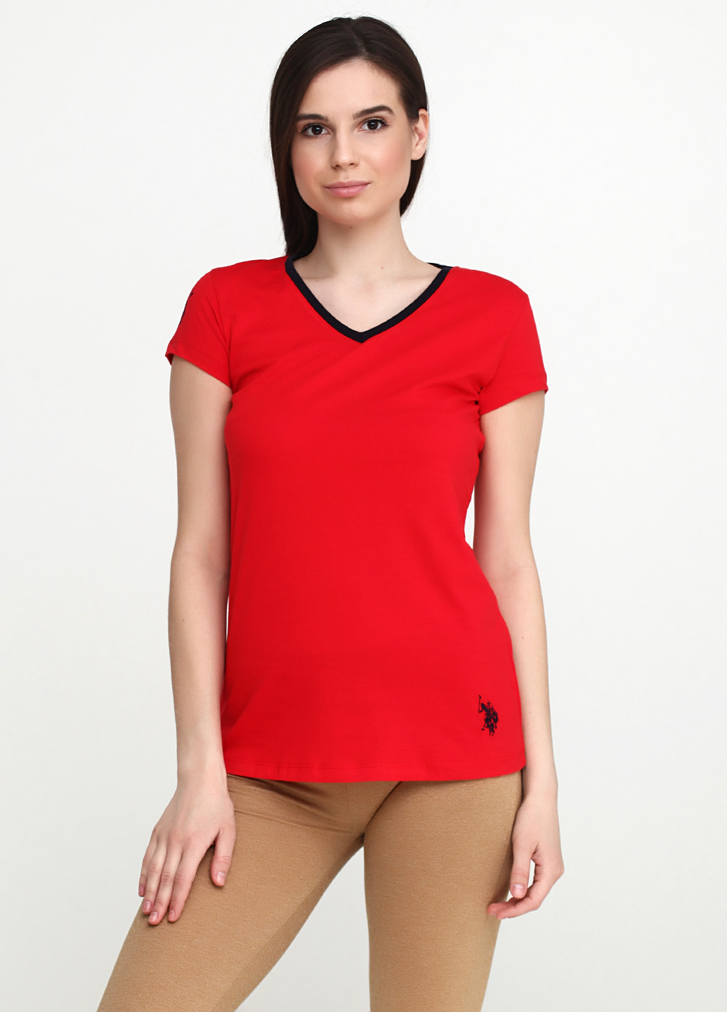 Червона всесезон футболка з коротким рукавом U.S. Polo Assn.