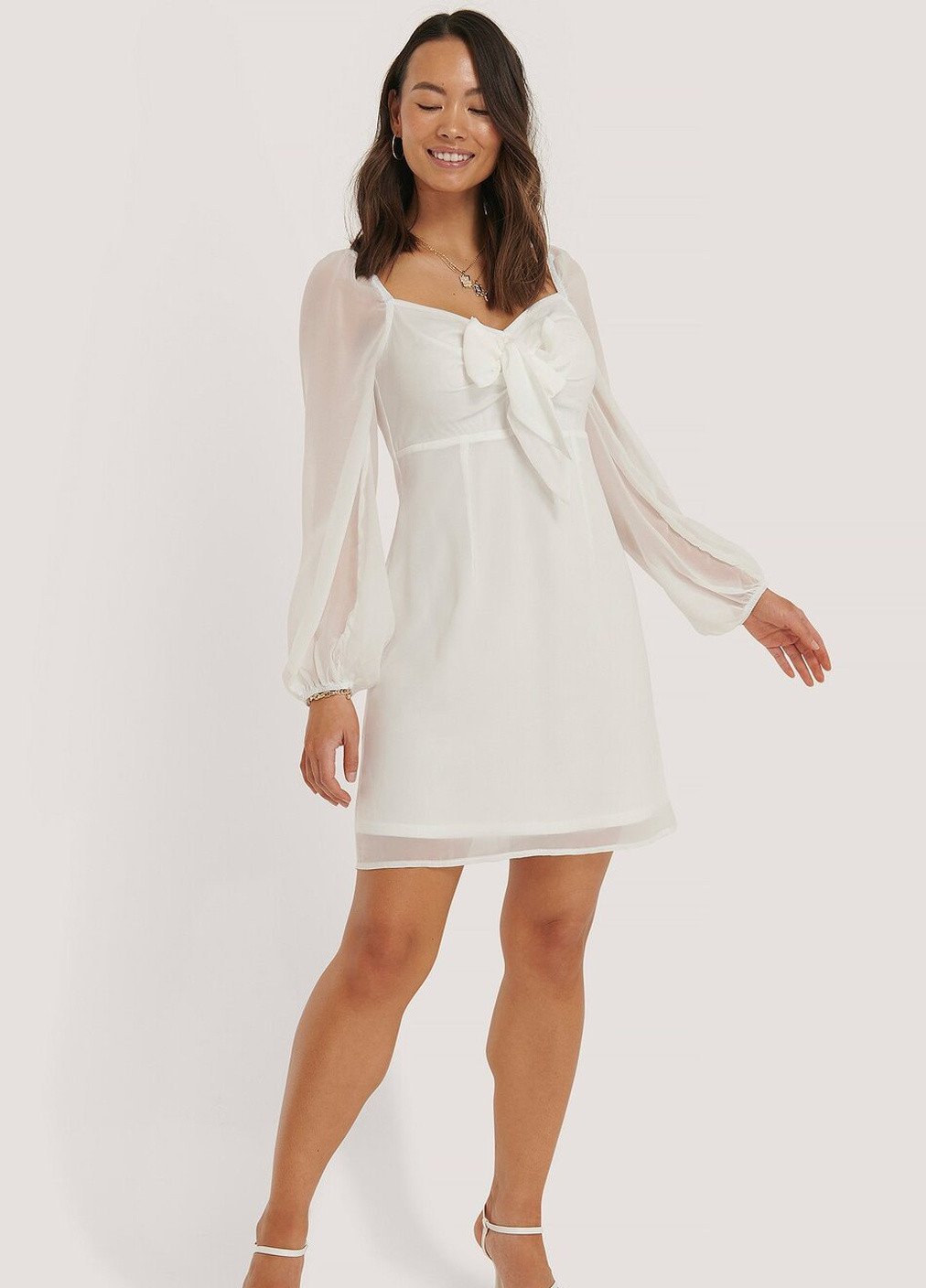 Білий кежуал плаття, сукня а-силует NA-KD однотонна