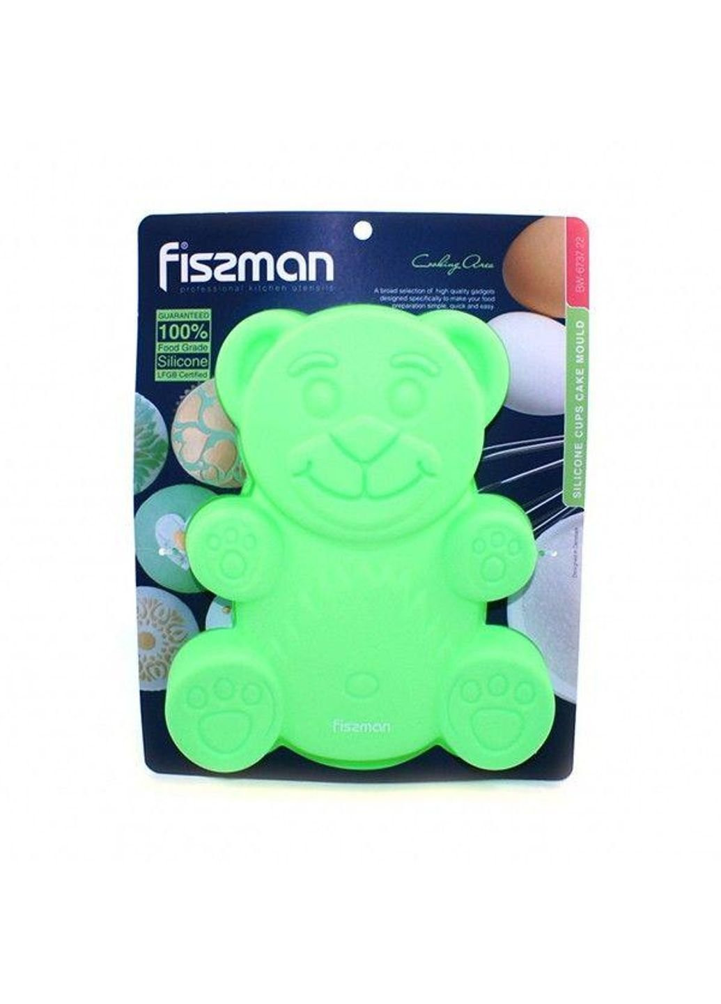 Форма для выпечки Медвежонок BW-6737-22 22x19x3 см зеленая Fissman (253623899)