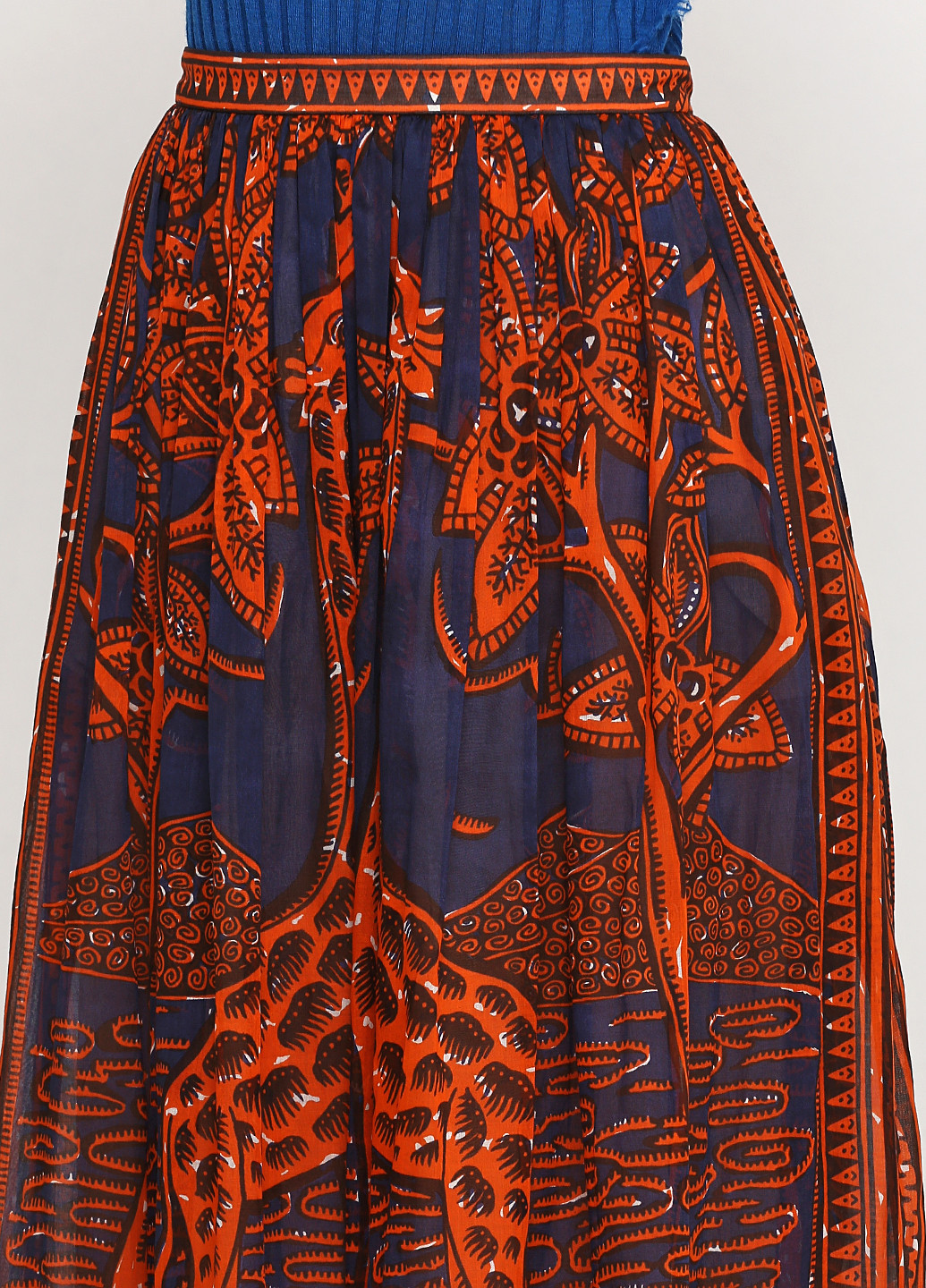 Синяя кэжуал с абстрактным узором юбка Valentino а-силуэта (трапеция)