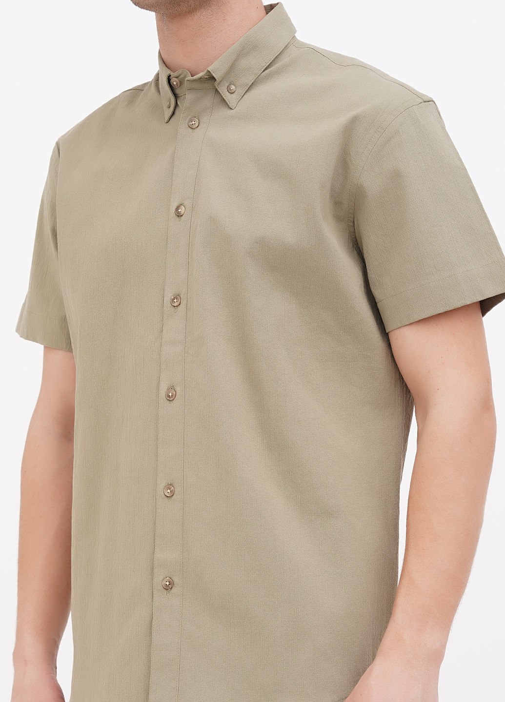 Оливковая кэжуал рубашка однотонная Minimum