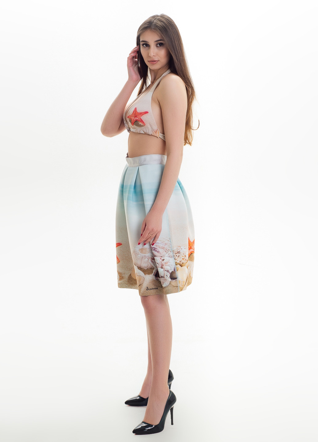 Разноцветная кэжуал с рисунком юбка Jenteen