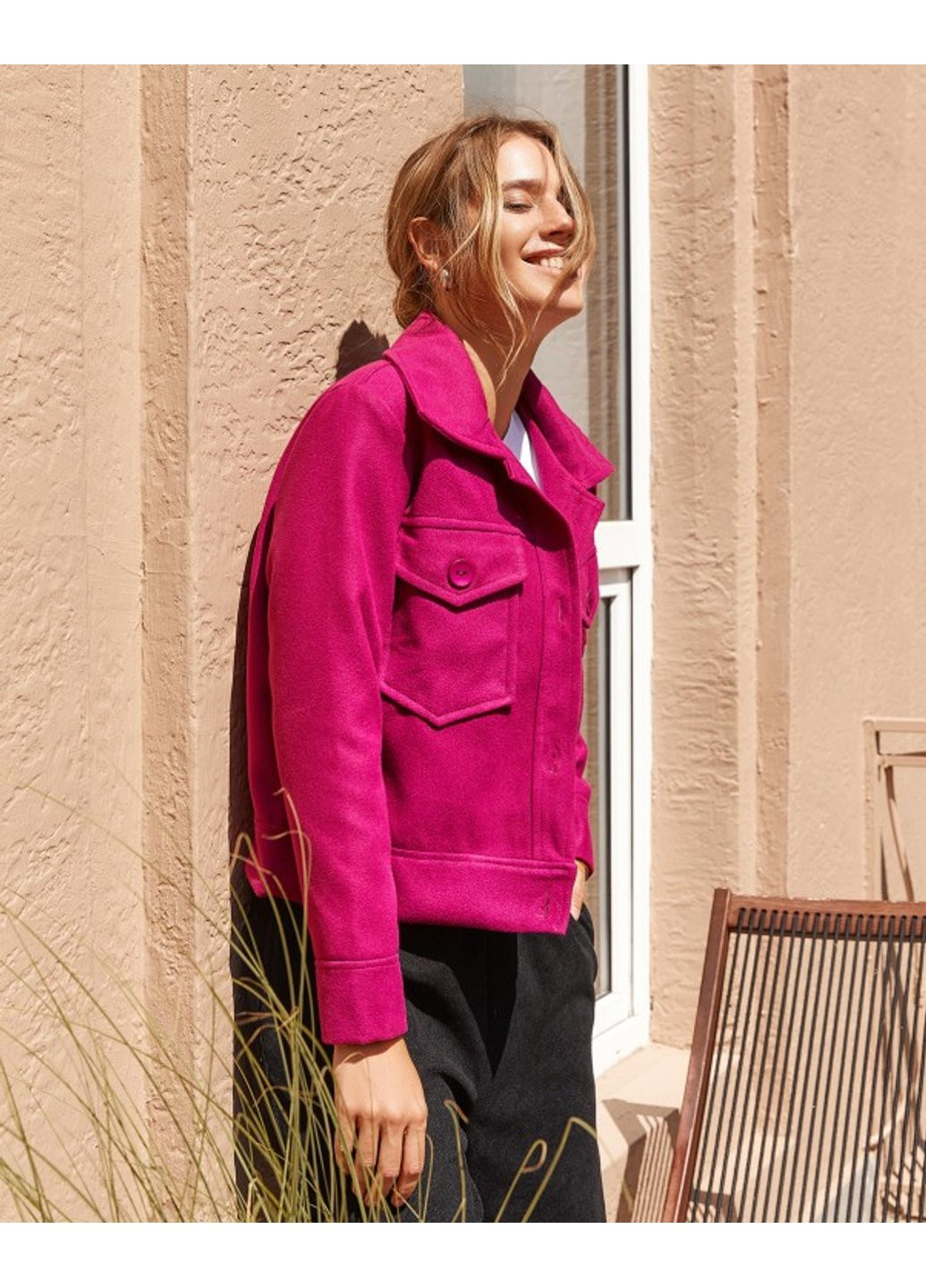 Сиреневая демисезонная куртка sa-111 l розовый ISSA PLUS
