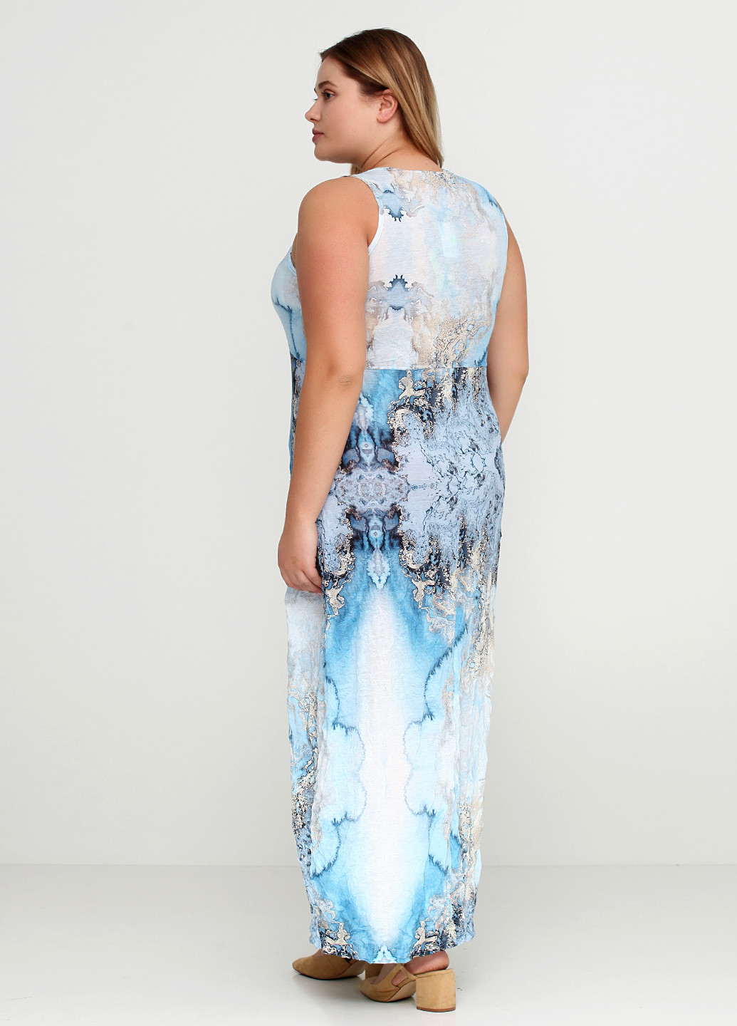 Голубое кэжуал платье Lauren Vidal градиентное ("омбре")