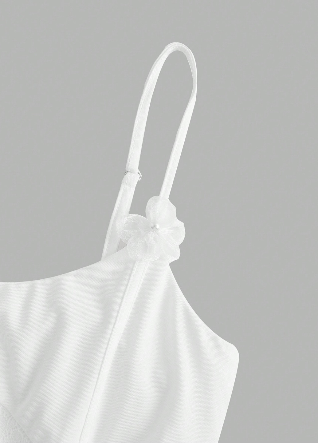 Белое коктейльное, кэжуал платье бэби долл SHEIN однотонное