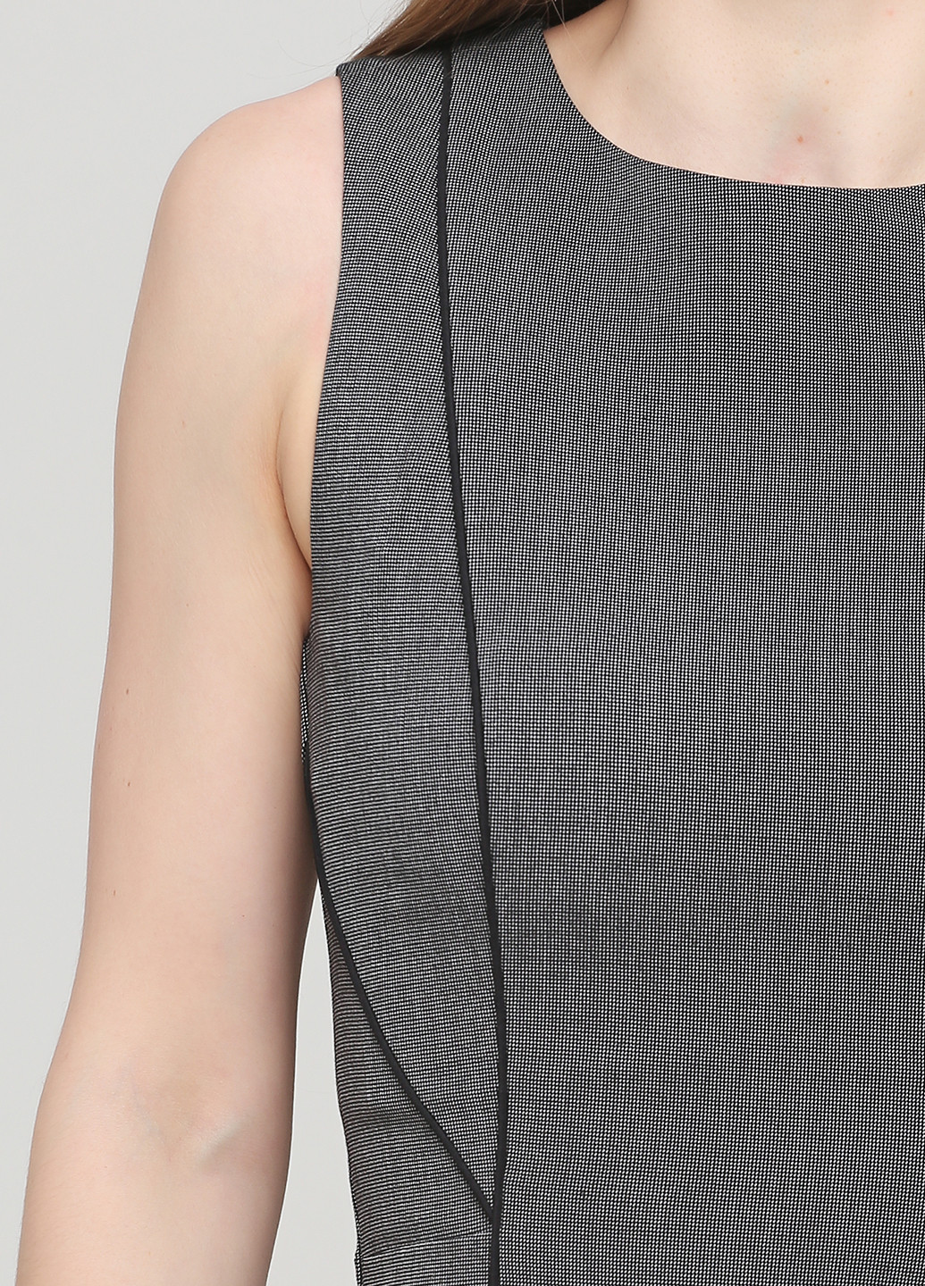 Комбинированное деловое платье H&M с геометрическим узором