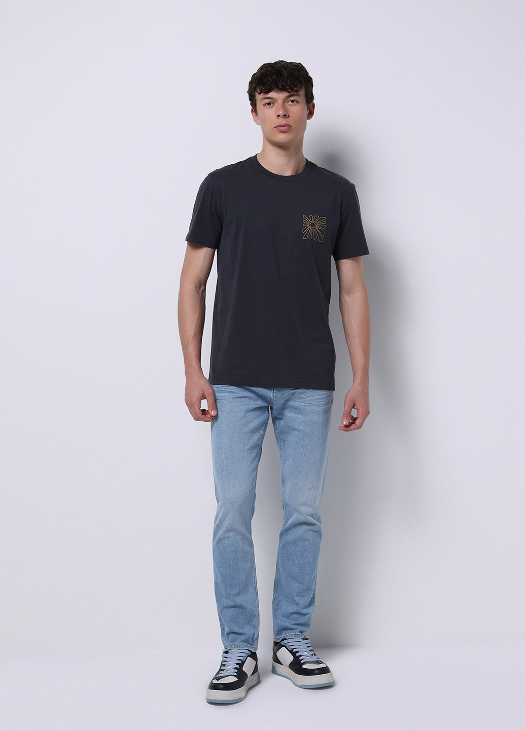 Голубые демисезонные регюлар фит джинсы Colin's