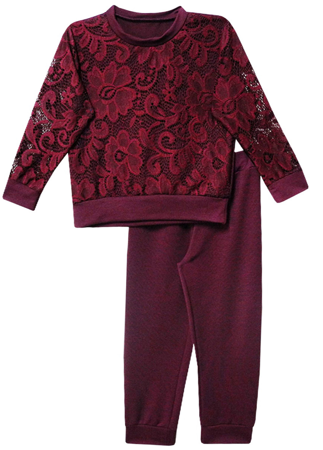 Бордовий демісезонний костюм (світшот, брюки) брючний Клим