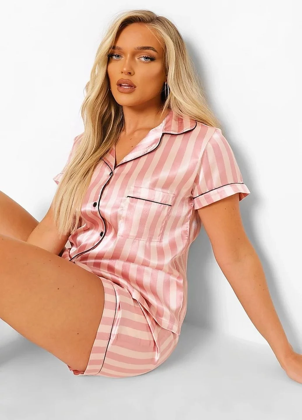 Розовая всесезон пижама Boohoo