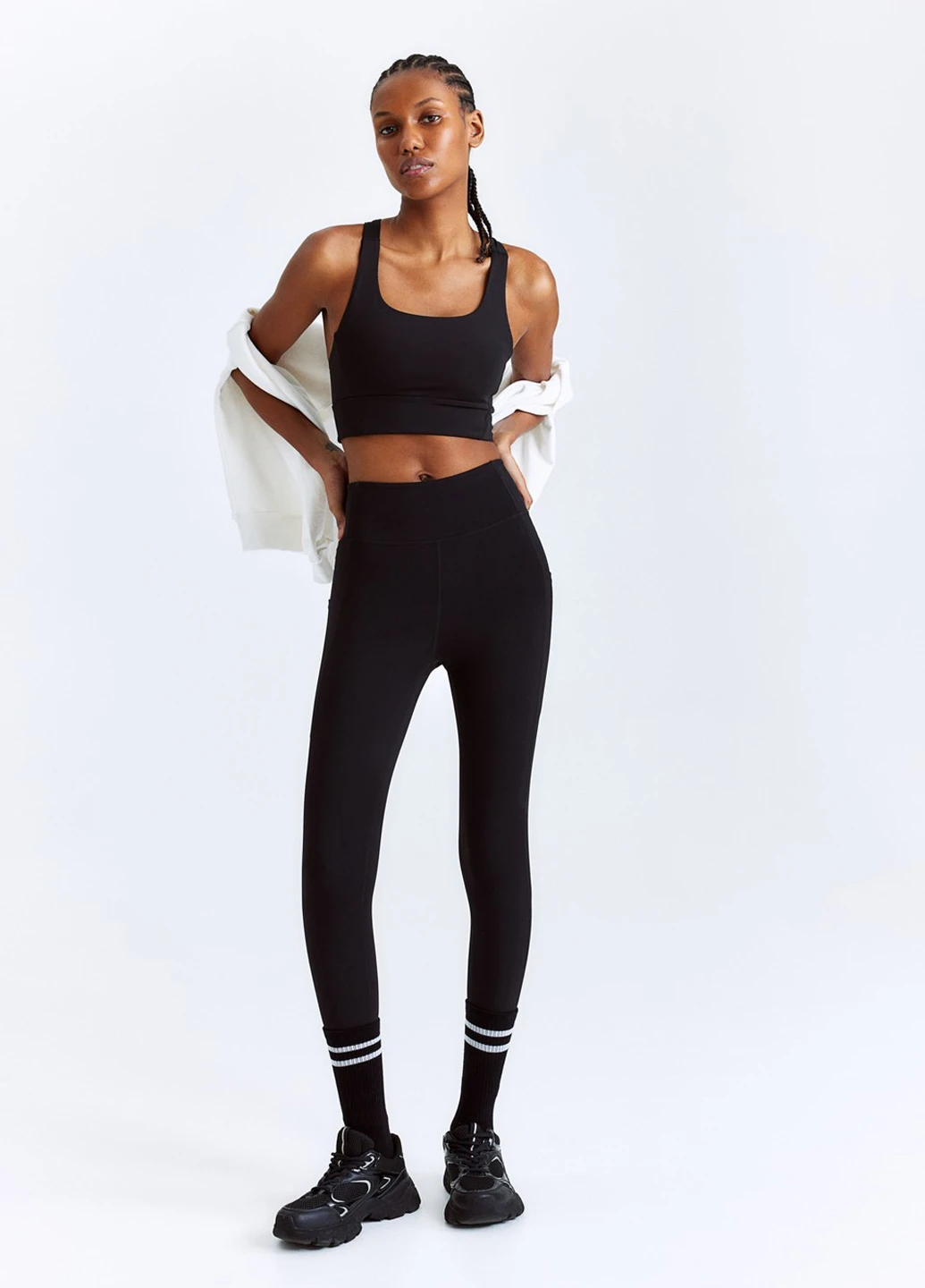 Черные демисезонные леггинсы H&M
