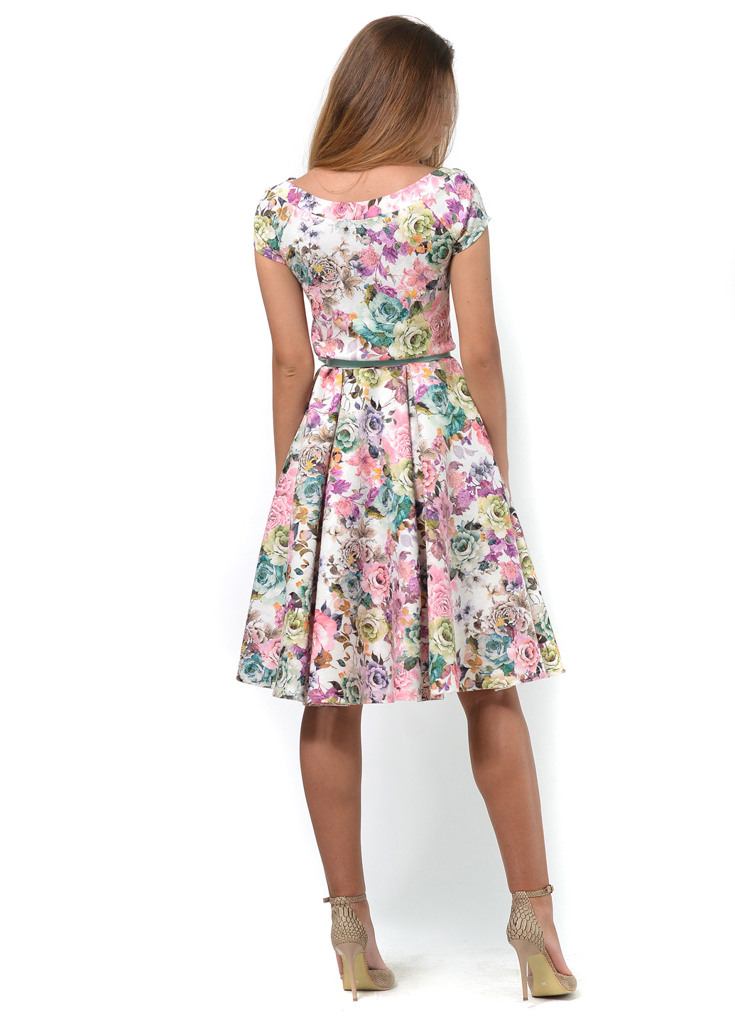 Розовое кэжуал платье Lemon с цветочным принтом