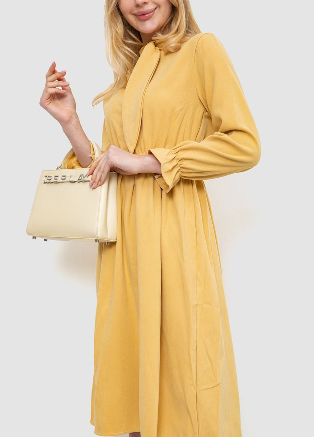 Песочное кэжуал платье Ager однотонное